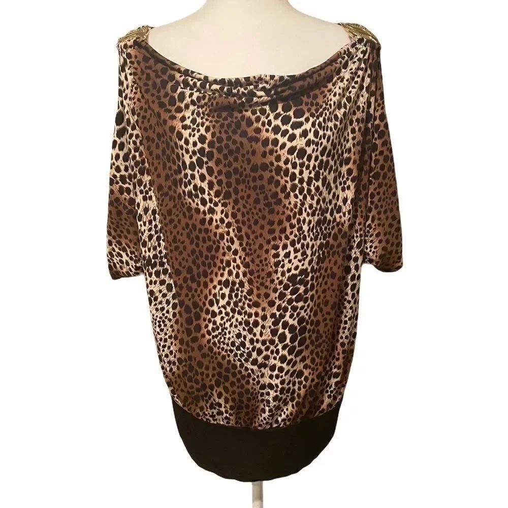 Julie’s Closet Cold Shoulder Leopard Print Sz 1X